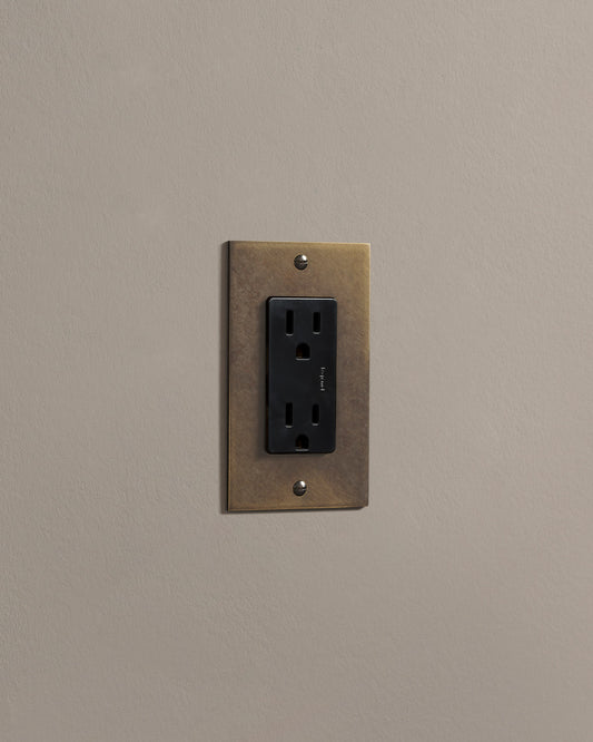 deVOL Oxidised Brass Decora Outlet - 1 Gang