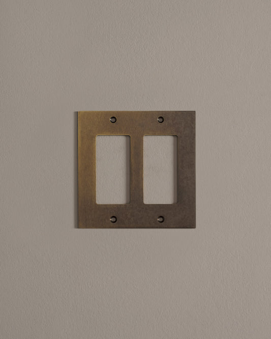 deVOL Oxidised Brass Decora Plate - 2 Gang
