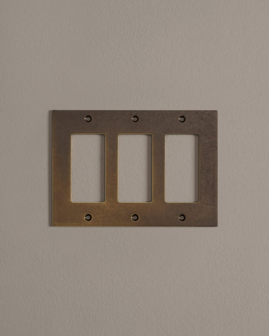 deVOL Oxidised Brass Decora Plate - 3 Gang