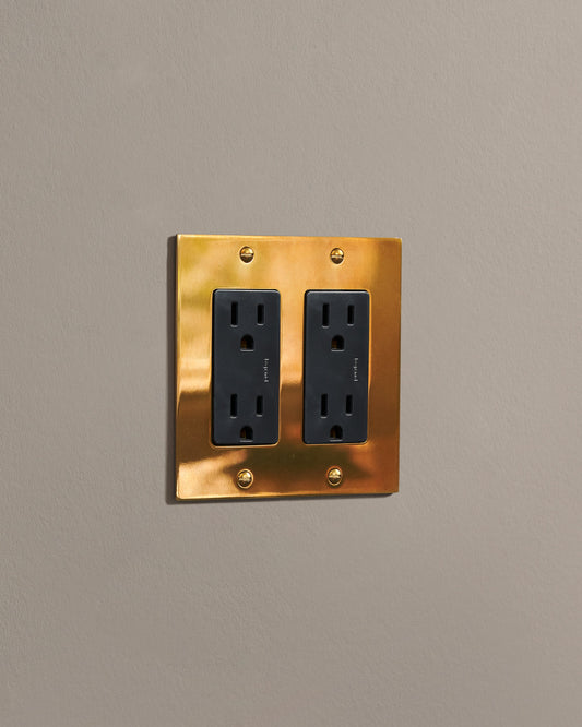 deVOL Heirloom Brass Decora Outlet - 2 Gang