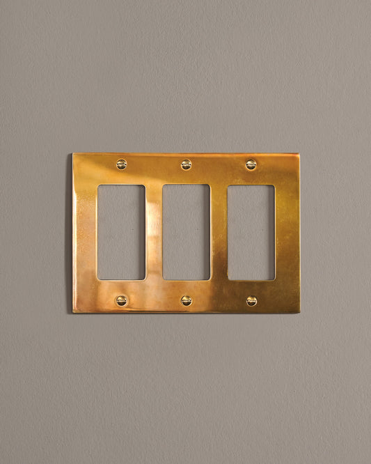 deVOL Heirloom Brass Decora Plate - 3 Gang