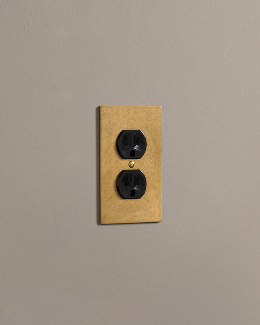 deVOL Aged Brass Duplex Outlet - 1 Gang