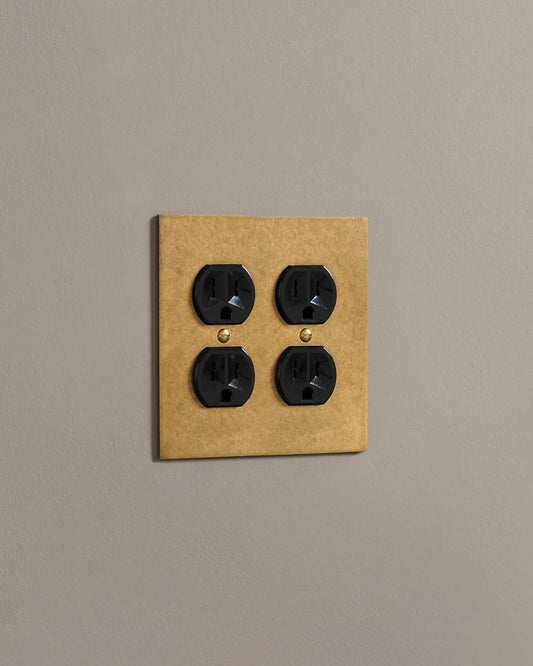 deVOL Aged Brass Duplex Outlet - 2 Gang