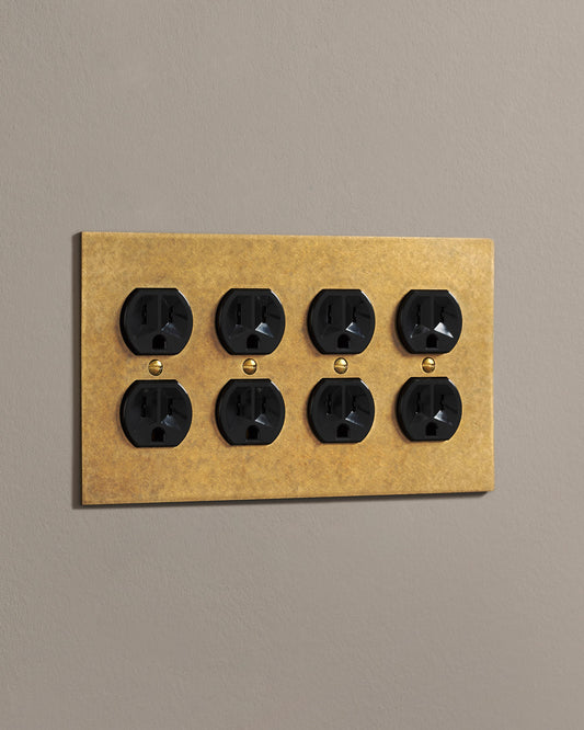 deVOL Aged Brass Duplex Outlet - 4 Gang