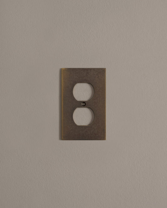 deVOL Oxidised Brass Duplex Plate - 1 Gang