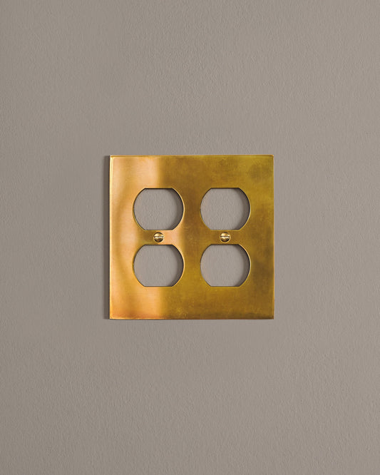 deVOL Heirloom Brass Duplex Plate - 2 Gang