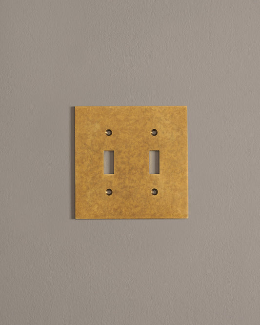 deVOL Aged Brass Toggle Plate - 2 Gang