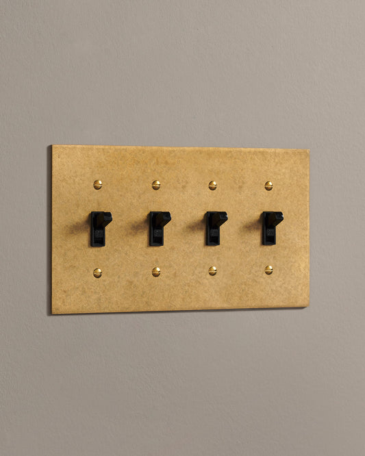 deVOL Aged Brass Toggle Switch - 4 Gang