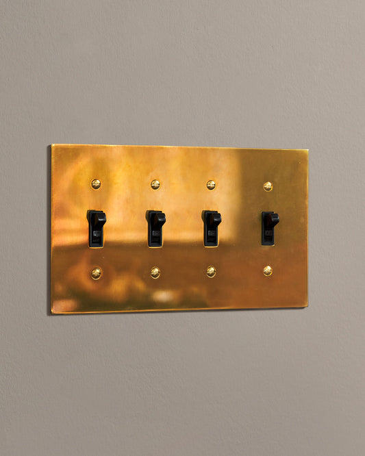 deVOL Heirloom Brass Toggle Switch - 4 Gang