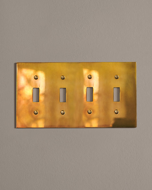 deVOL Heirloom Brass Toggle Plate - 4 Gang