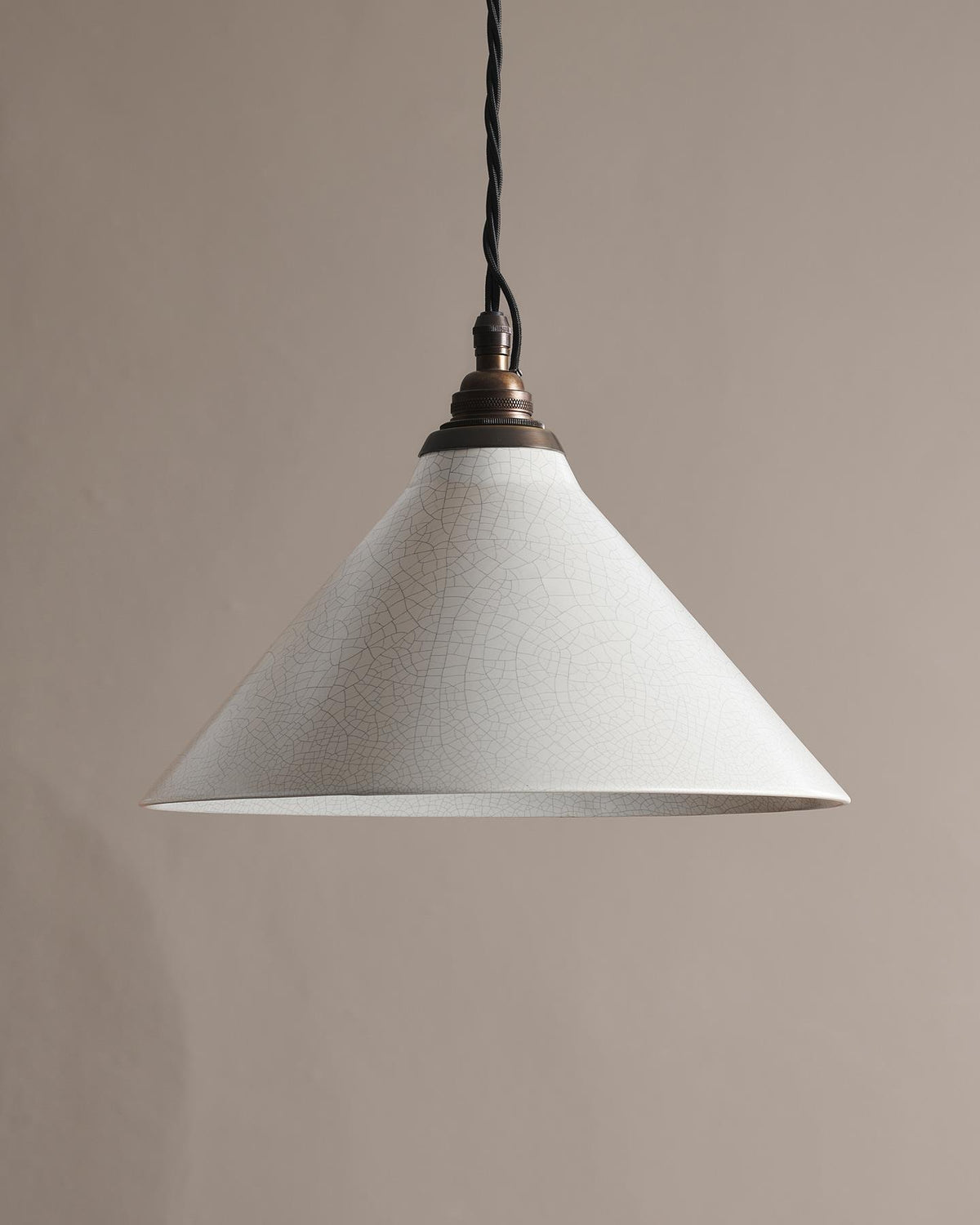 The Crackle Pendant Light - Large, Antiqued Brass TEST