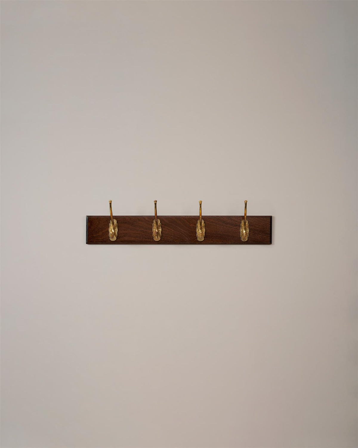 The Petite Parisian Café Hook Rack - 4 Hooks, Mahogany Finish TEST