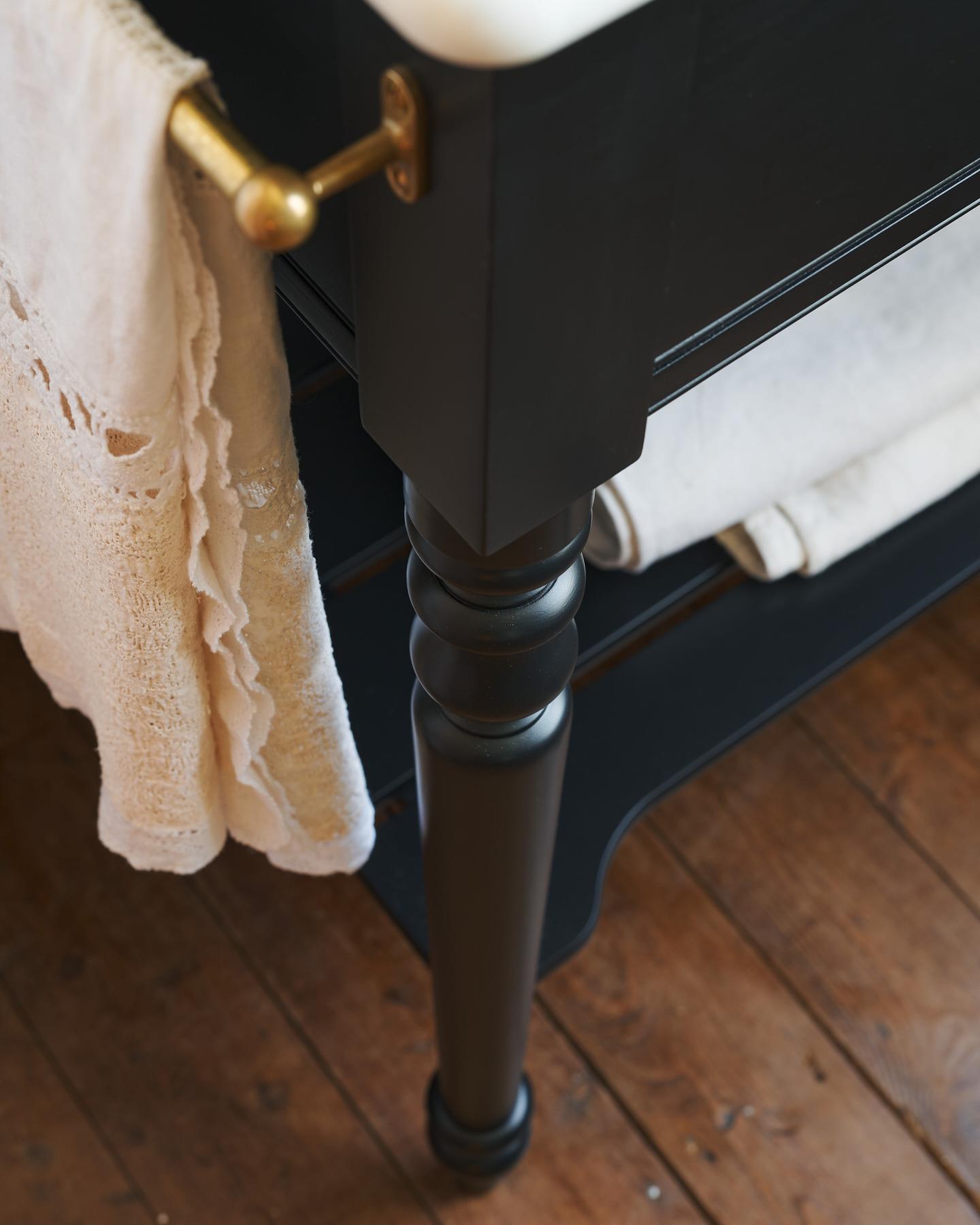 The Victorian Washstand with Pillar Taps - Small, Printer's Black, No Worktop