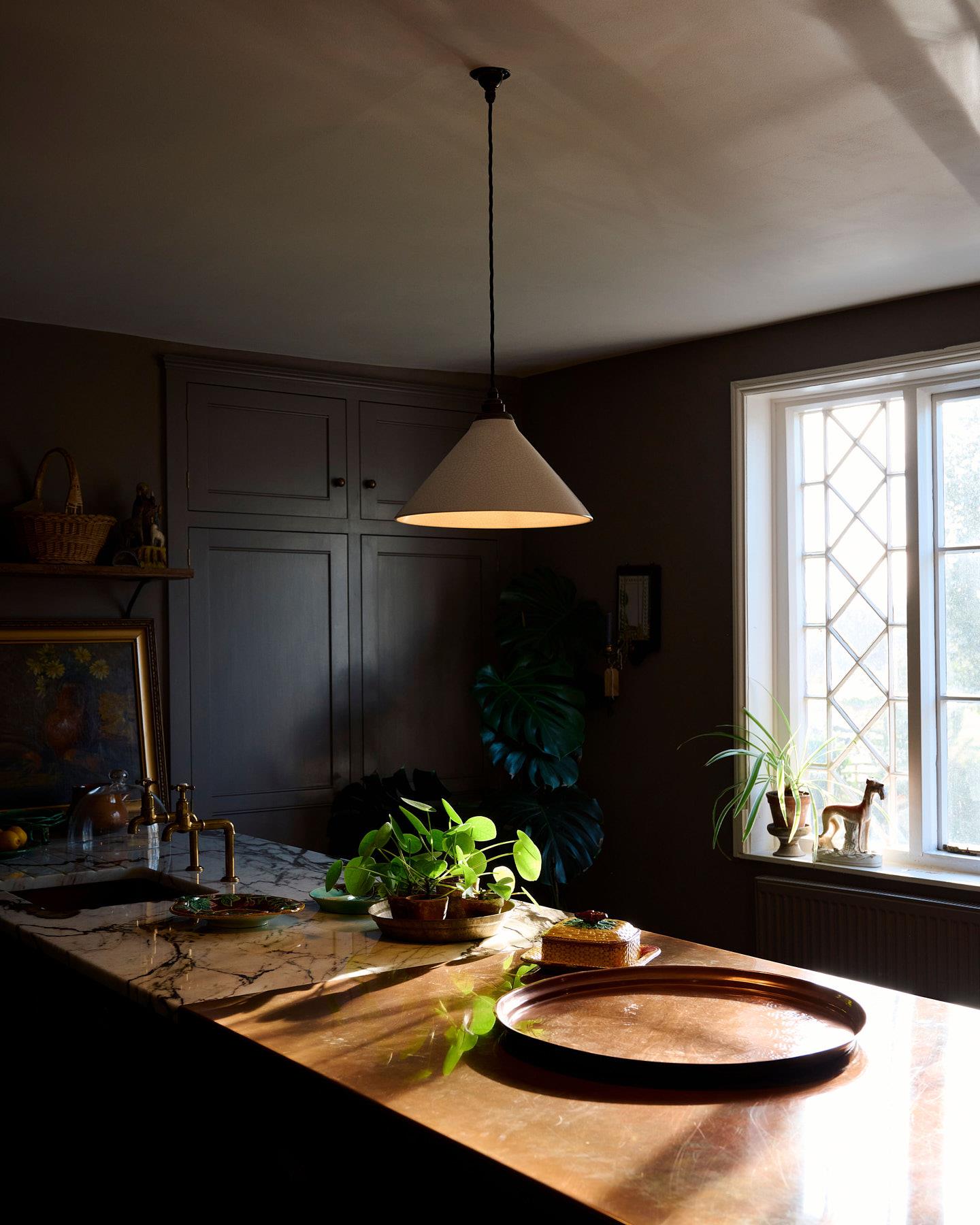 The Crackle Pendant Light - Large, Antiqued Brass