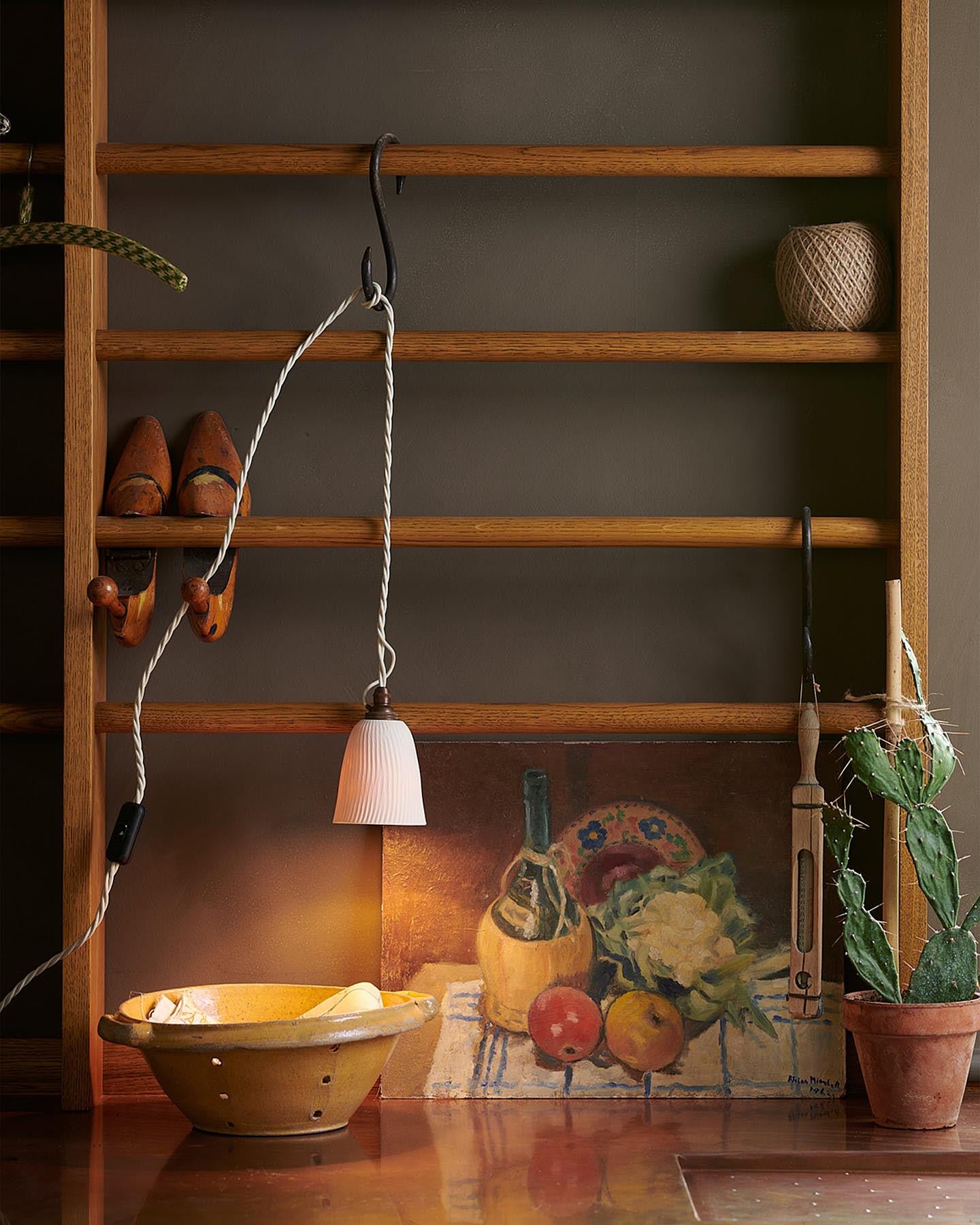 Chattered Rice Bowl Porcelain Plug-in Light
