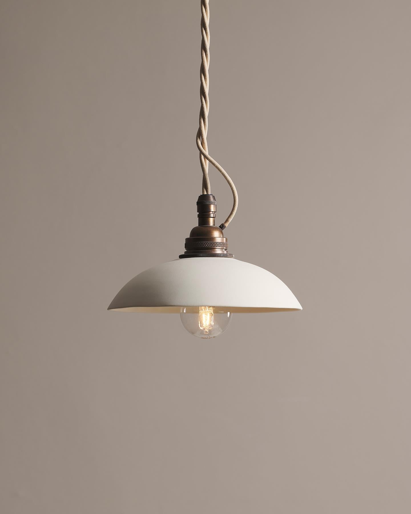 Small Plain Skullcap Porcelain Pendant Light