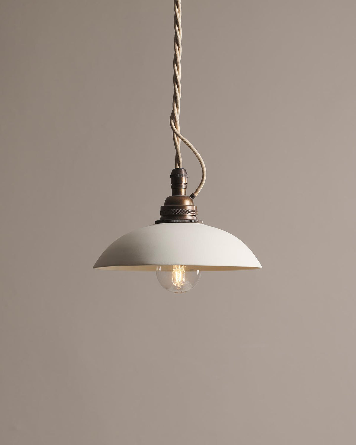 Small Plain Skullcap Porcelain Pendant Light TEST