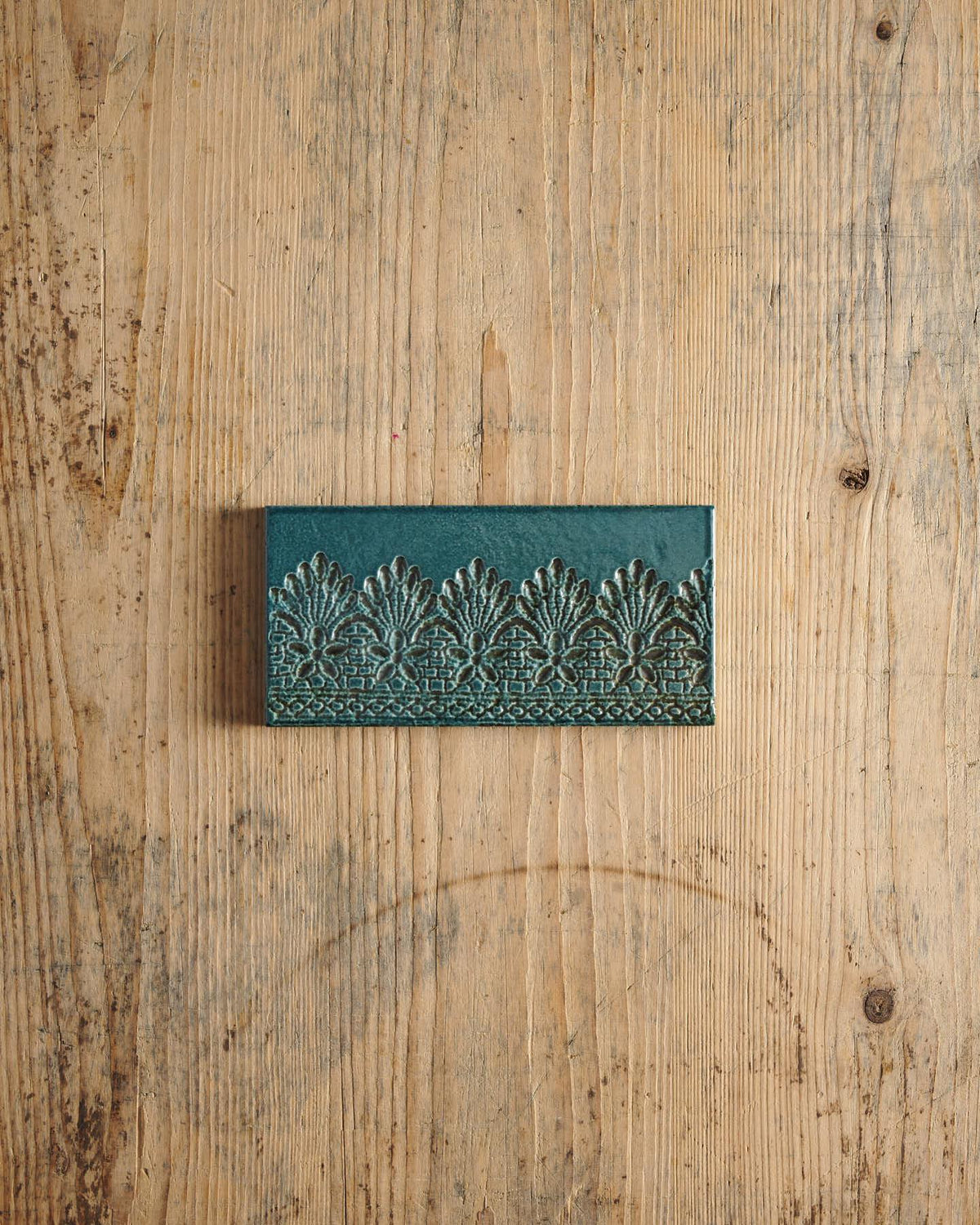 Vintage Teal Lace Market Tiles - Flemish Metro TEST