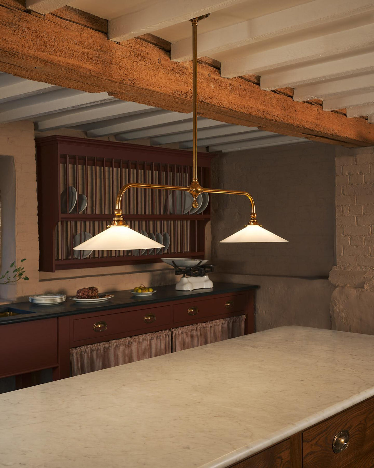 The Heirloom Gaselier Light with Milk Glass Shades - Medium TEST