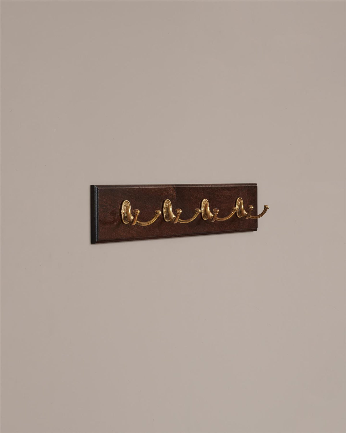 The Twin Parisian Café Hook Rack - 4 Hooks, Mahogany Finish TEST