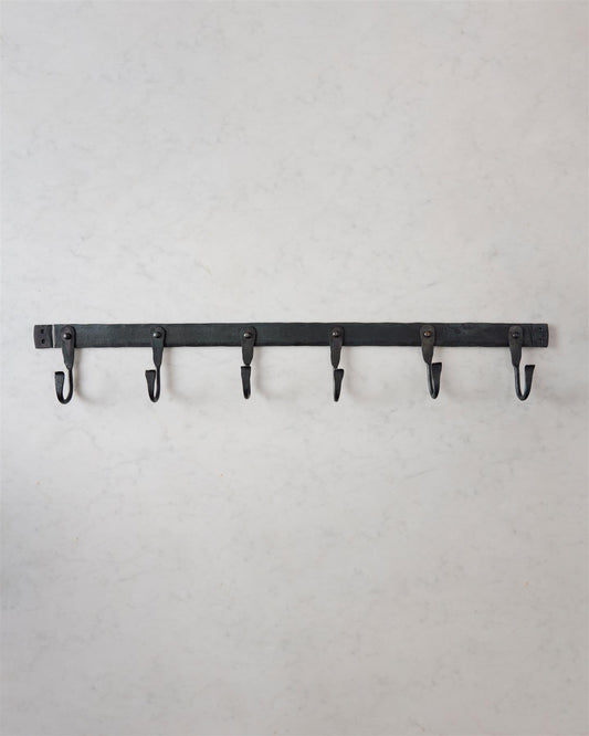 27" Iron Hook Rack (6 Hooks)