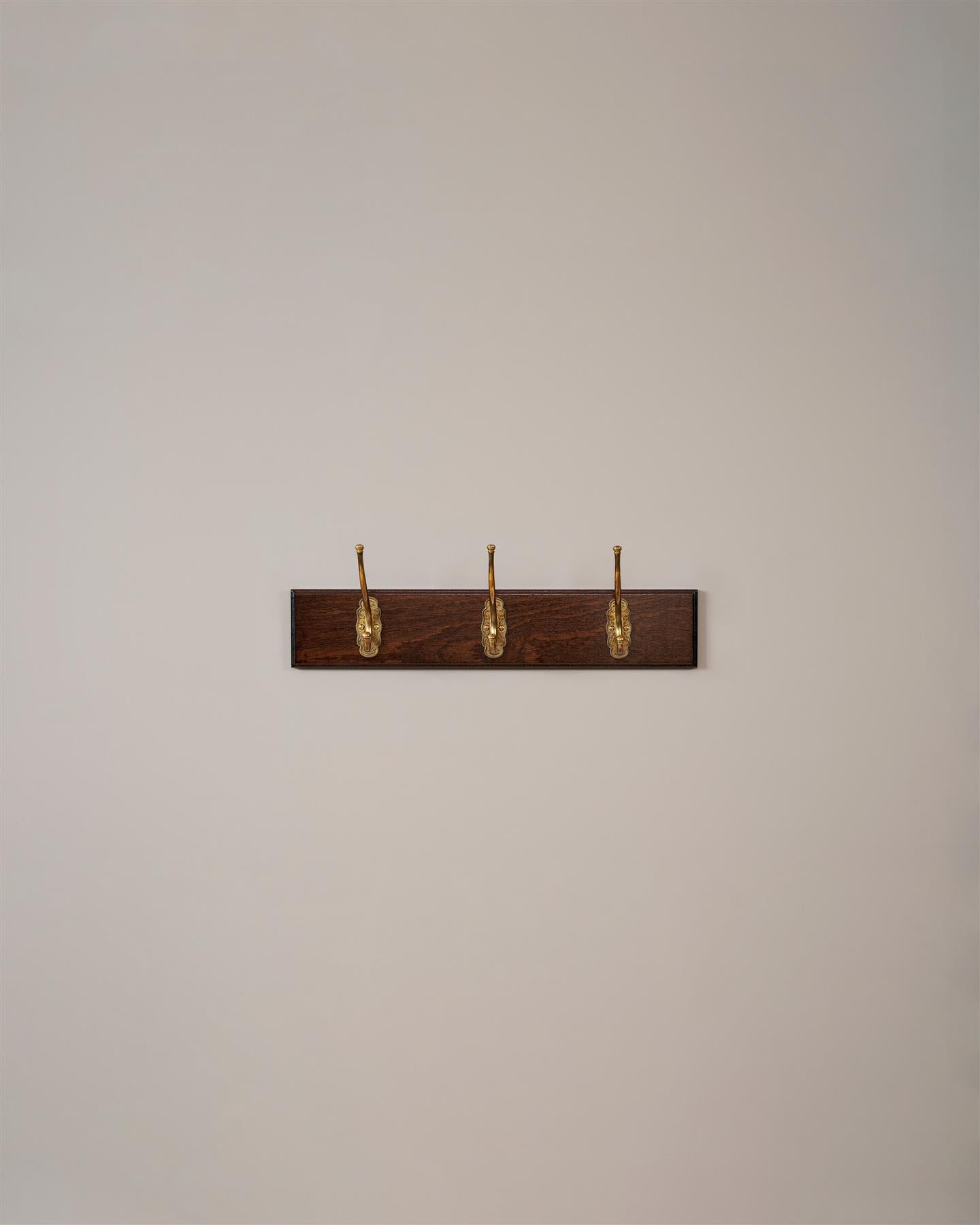 The Petite Parisian Café Hook Rack - 3 Hooks, Mahogany Finish