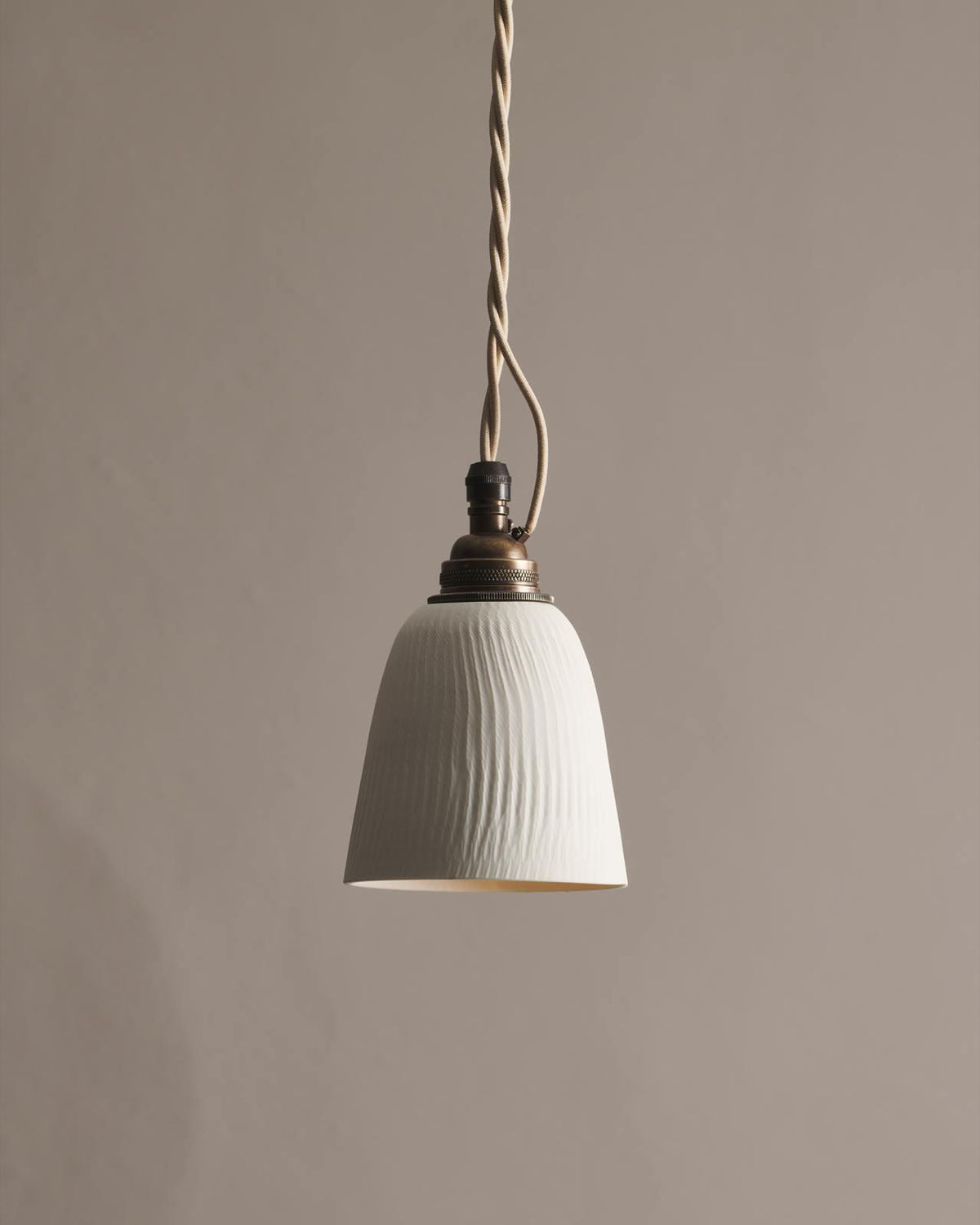Large Chattered Beaker Porcelain Pendant Light TEST