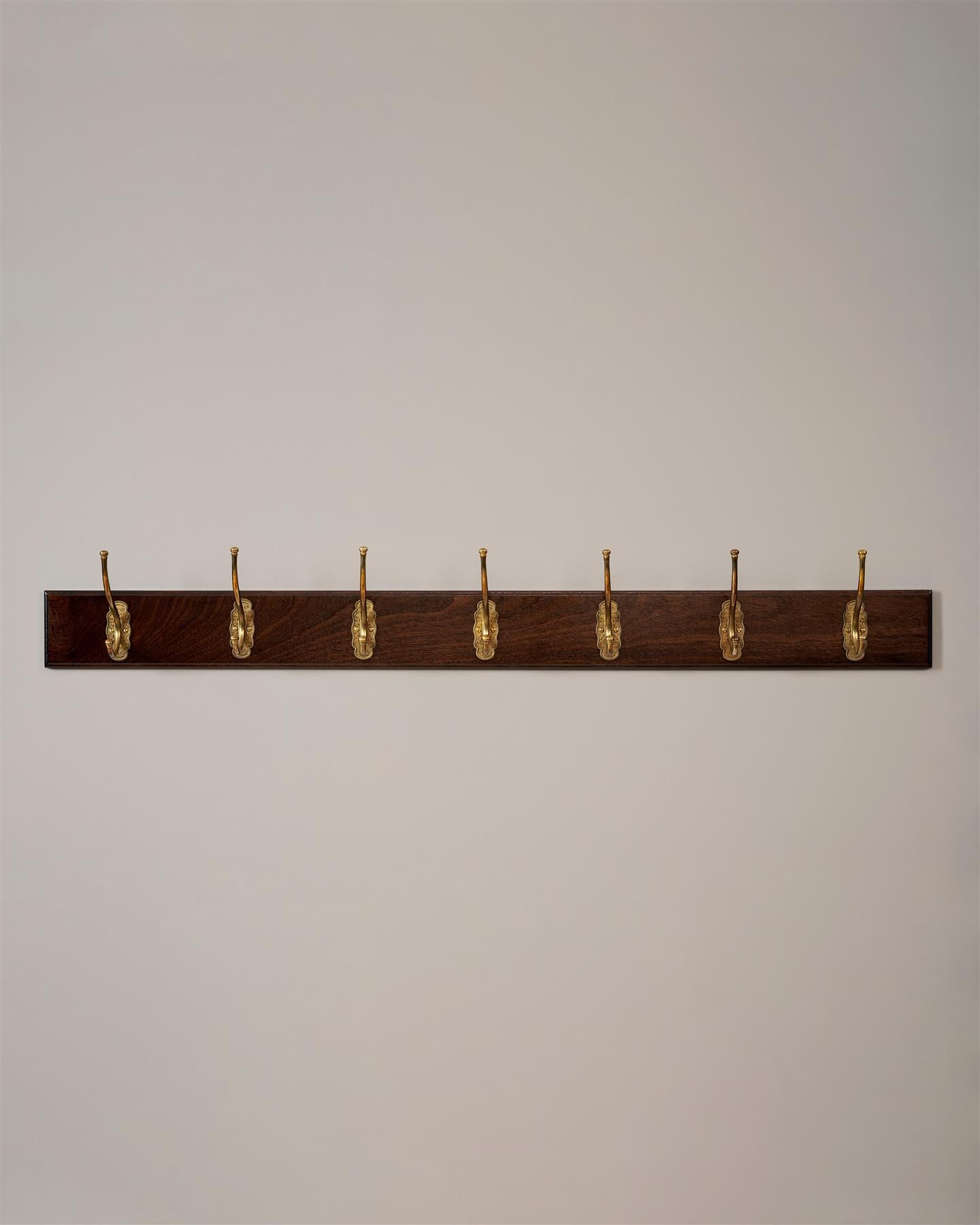 The Petite Parisian Café Hook Rack - 7 Hooks, Mahogany Finish