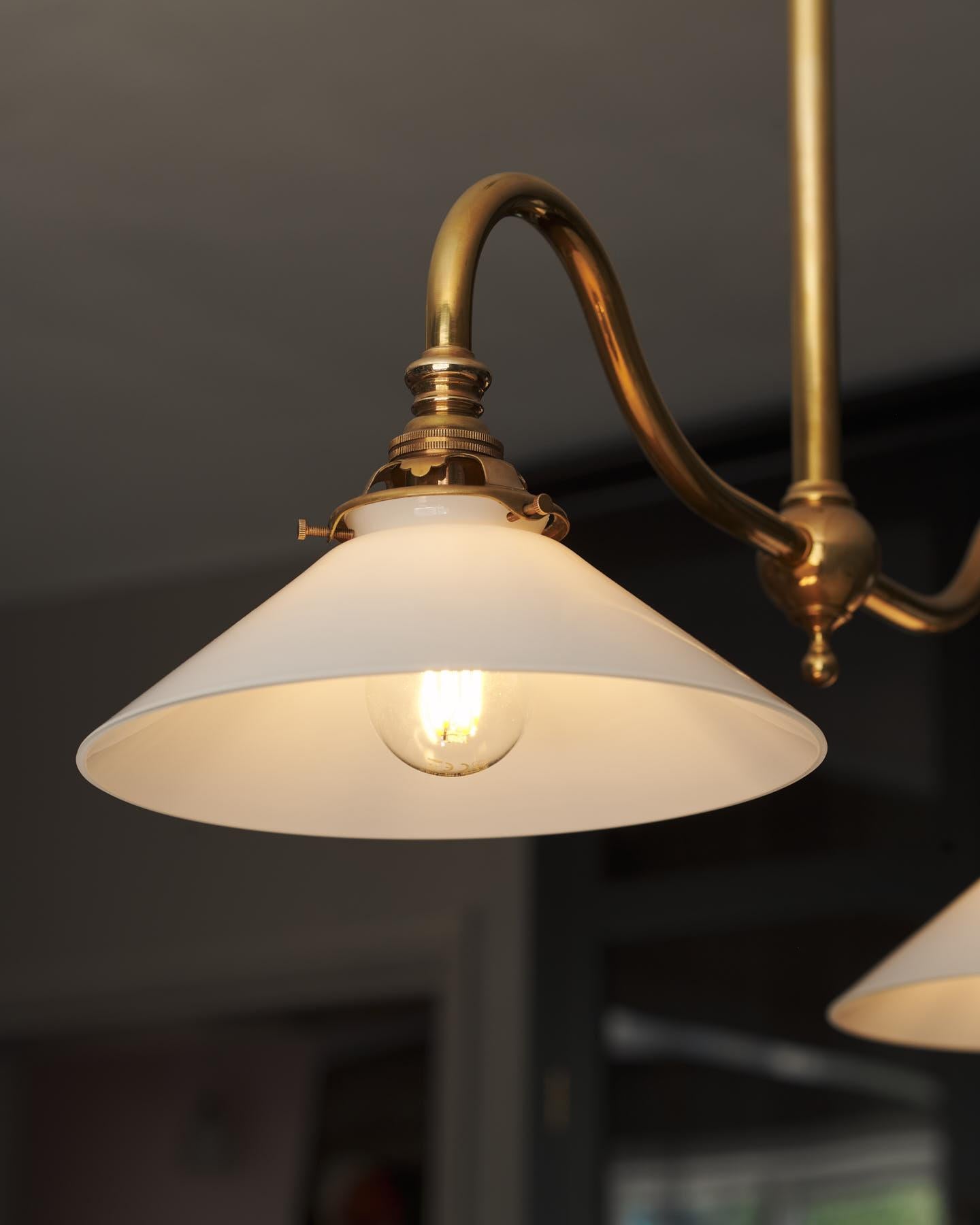The Petite Heirloom Gaselier Light with Milk Glass Shades - Short