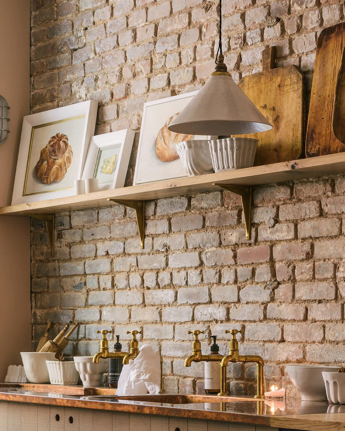 The Crackle Pendant Light - Large, Antiqued Brass TEST