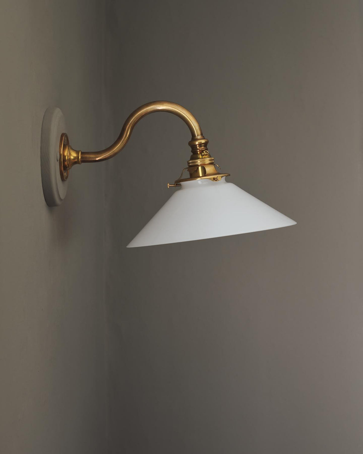 The Heirloom Wall Light with Milk Glass Shade TEST