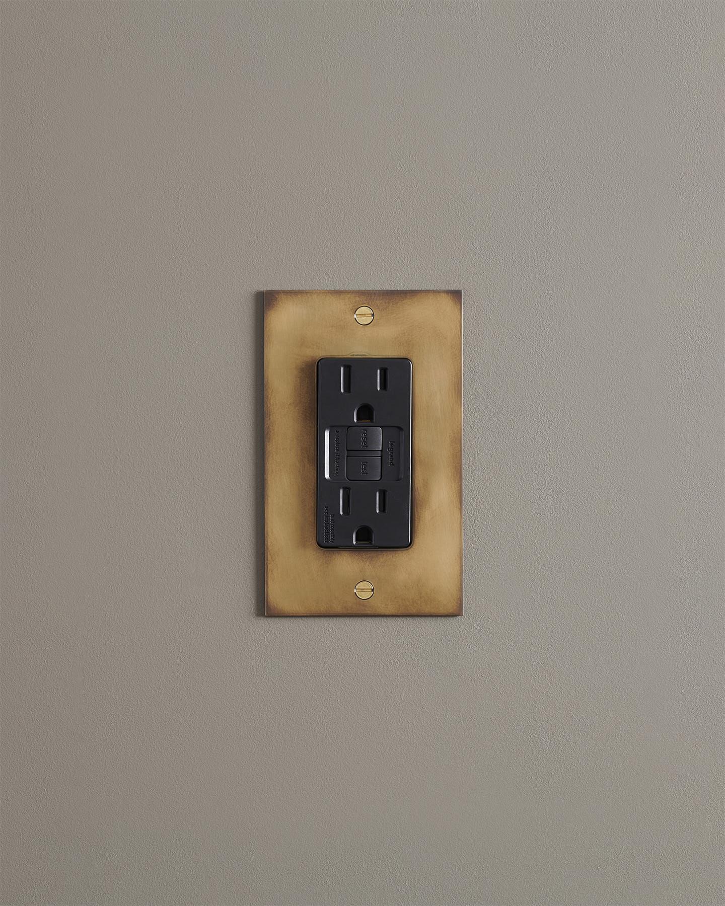 F&L Aged Brass GFCI Outlet - 1 Gang