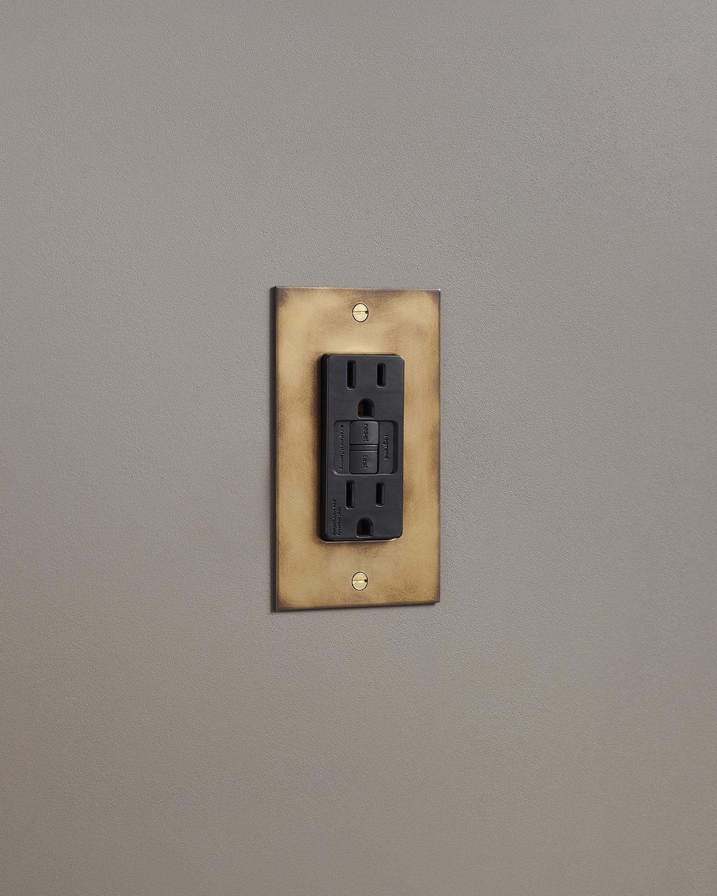 F&L Aged Brass GFCI Outlet - 1 Gang