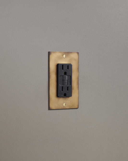 F&L Aged Brass GFCI Outlet - 1 Gang