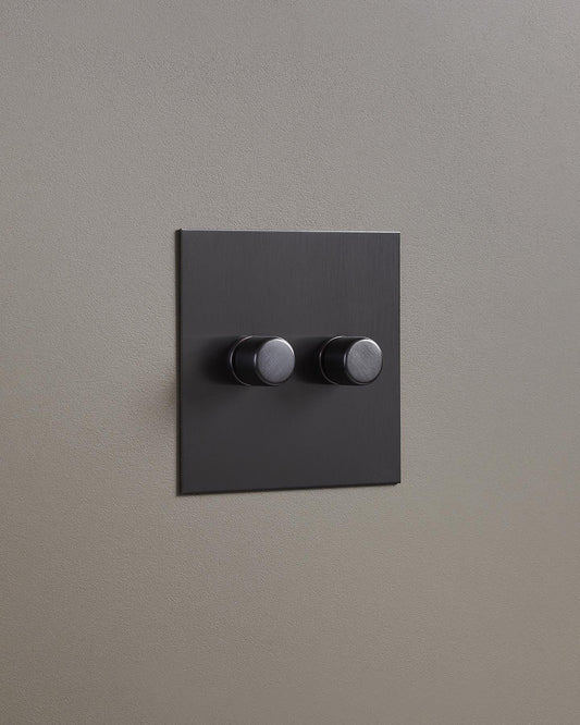 F&L Antique Bronze Dimmer Switch - 2 Gang