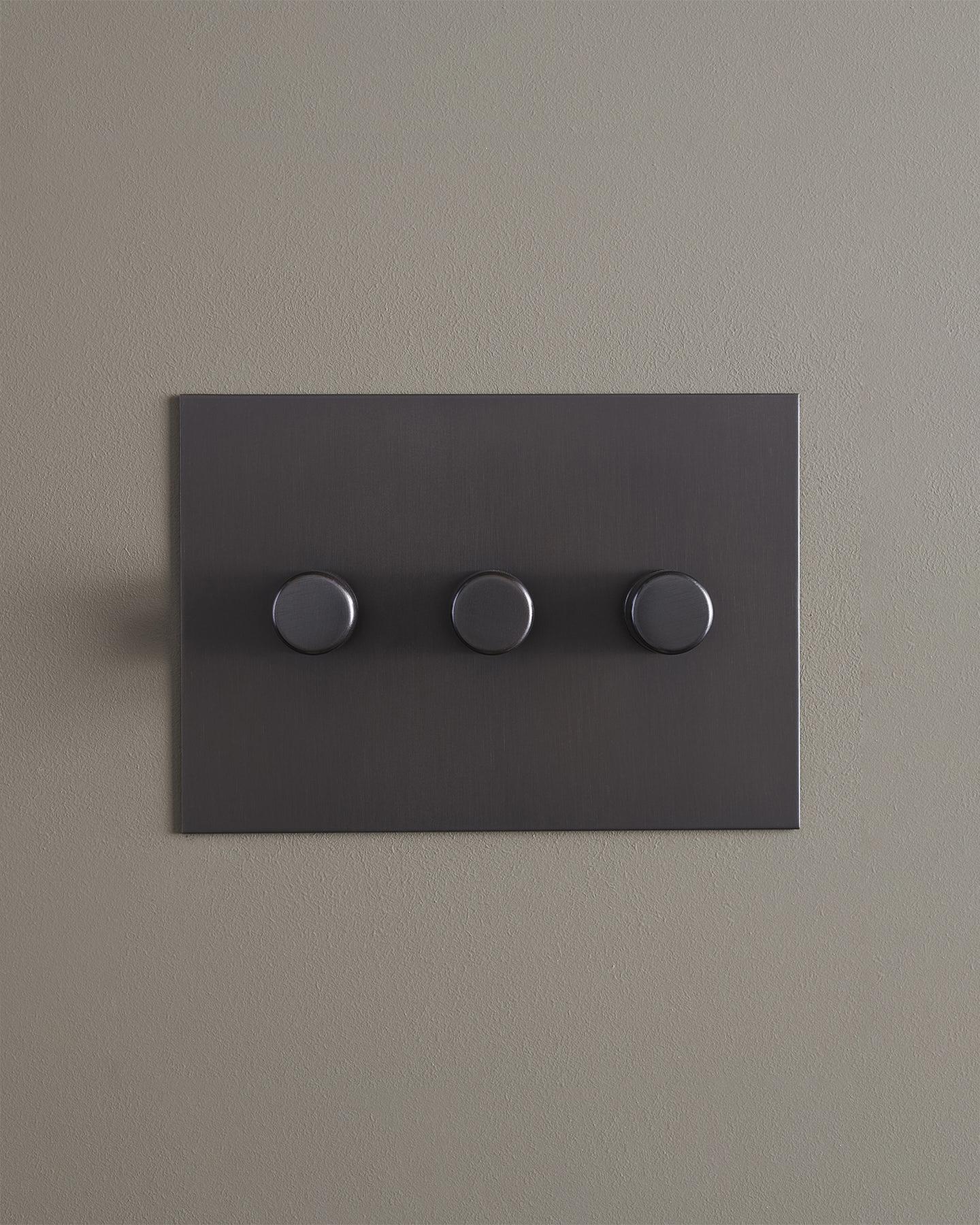 F&L Antique Bronze Dimmer Switch - 3 Gang