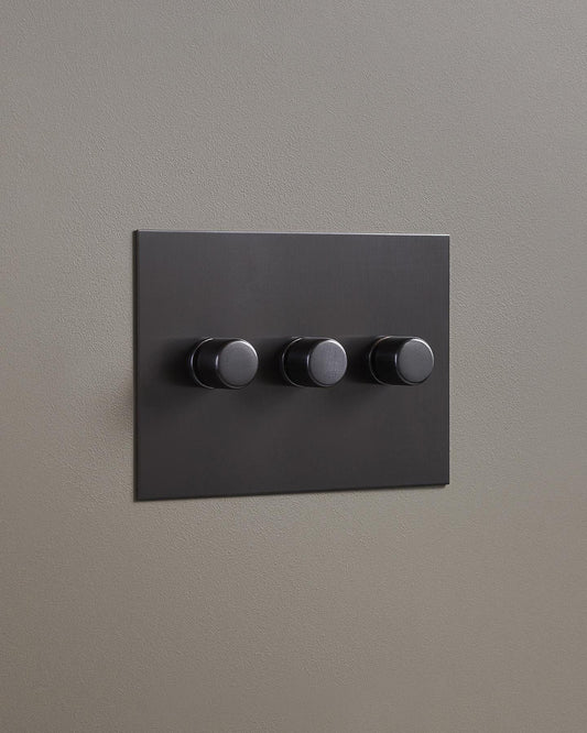 F&L Antique Bronze Dimmer Switch - 3 Gang