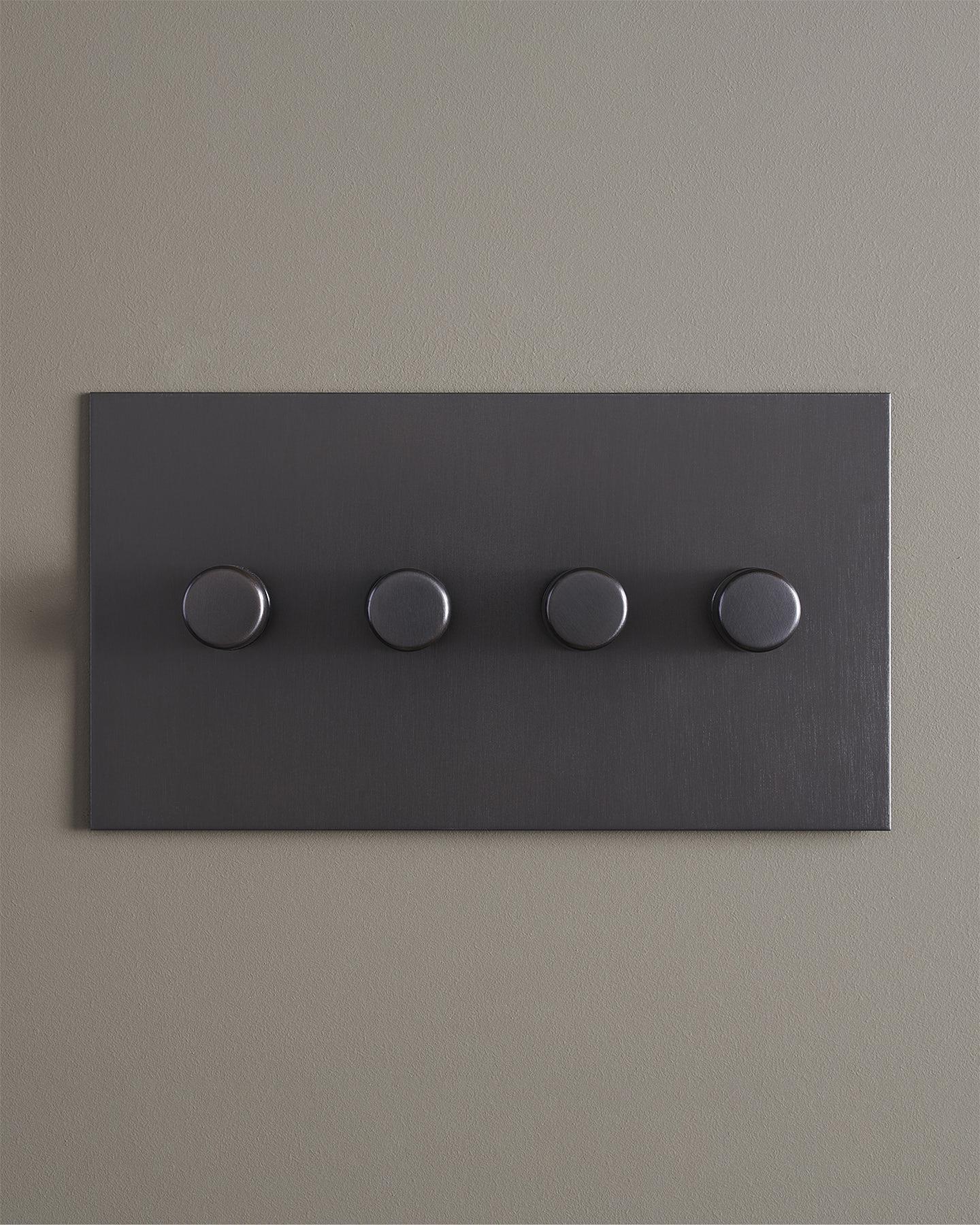 F&L Antique Bronze Dimmer Switch - 4 Gang