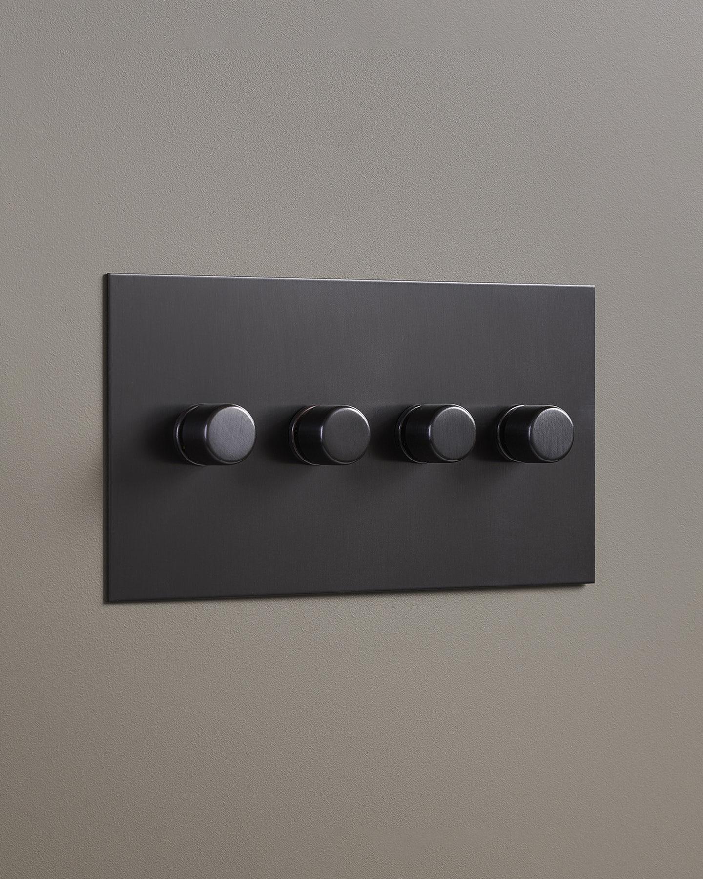 F&L Antique Bronze Dimmer Switch - 4 Gang