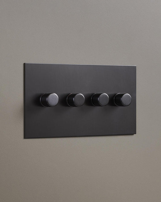 F&L Antique Bronze Dimmer Switch - 4 Gang