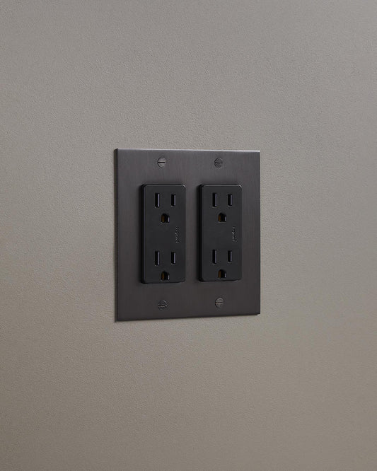 F&L Antique Bronze Outlet - 2 Gang