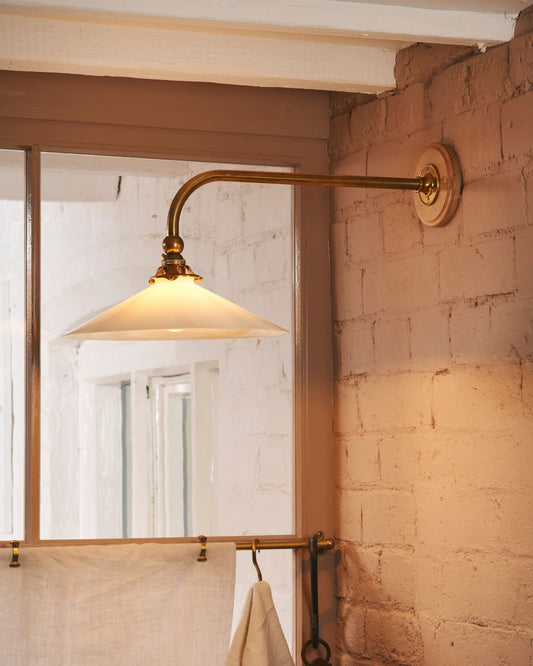The Heirloom Task Light with Milk Glass Shade