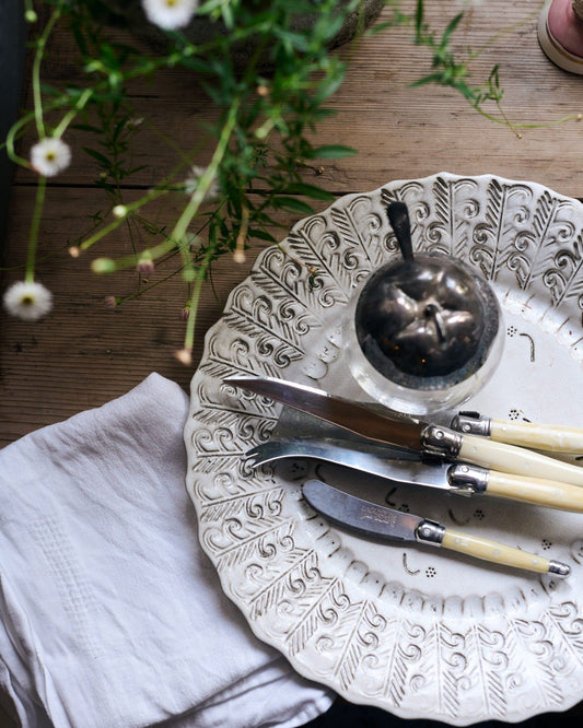 Round Heirloom Platter - Antique White