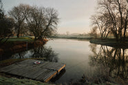 A scenic landscape view of the River Soar in Cotes Mill.