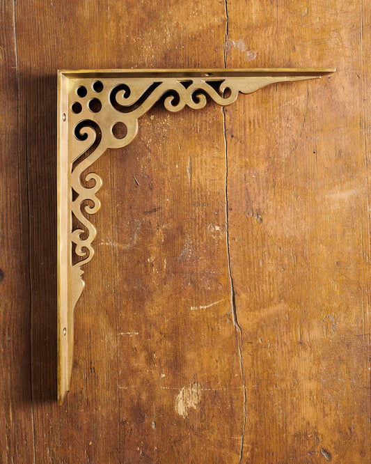 The Scullery Shelf Bracket - Large, Aged Brass