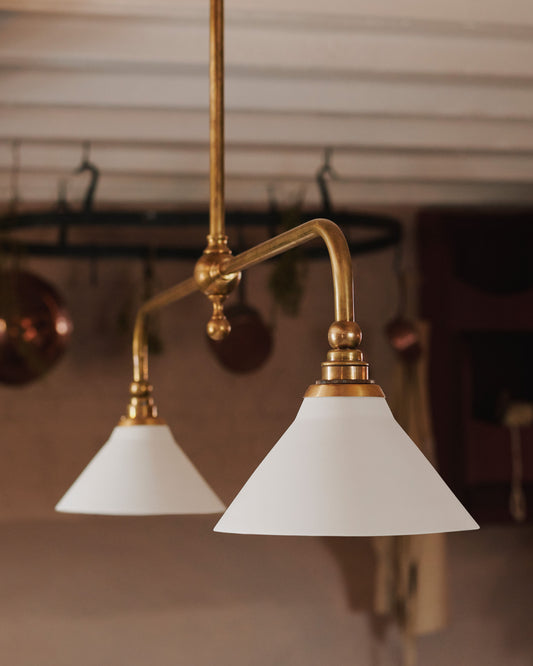 The Heirloom Gaselier Light with Porcelain Shades