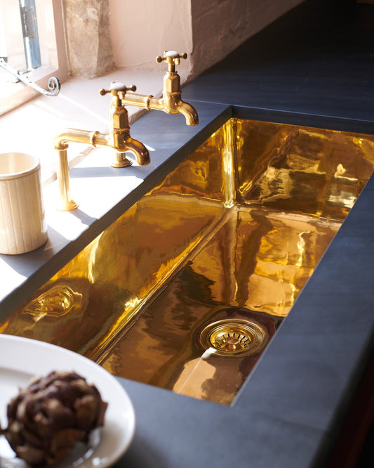 deVOL Extra Large Single Polished Brass Sink
