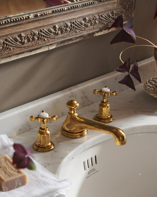 deVOL Aged Brass Basin Mixer Tap