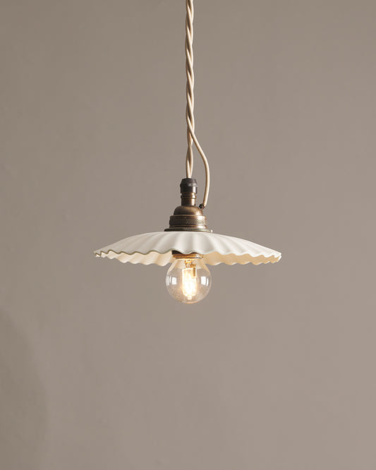 Small Narrow Pleat Porcelain Light