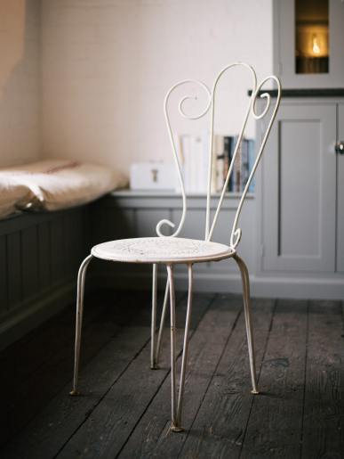 White Painted Metal Garden Chair